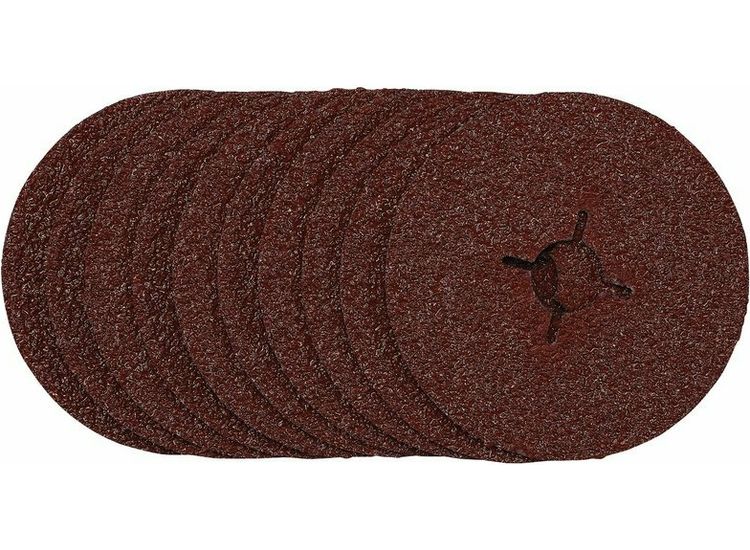 Draper 68376 Fibre Sanding Discs, 115mm, 24 Grit, (Pack of 10)
