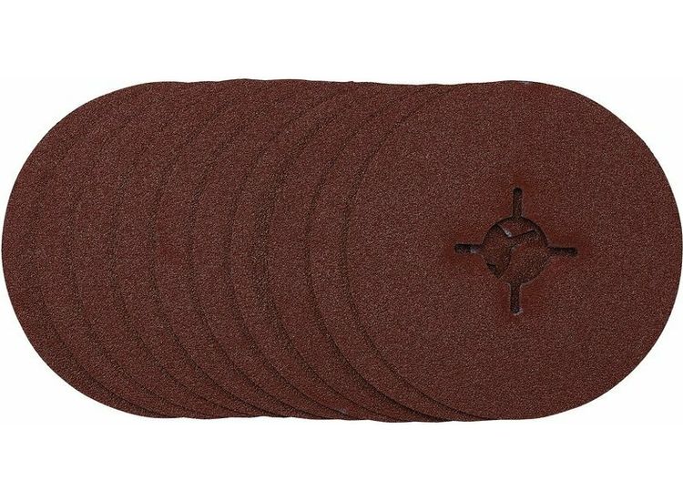 Draper 68493 Fibre Sanding Discs, 115mm, 60 Grit, (Pack of 10)