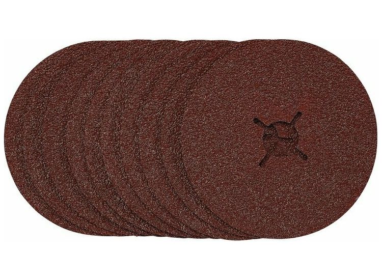 Draper 68628 Fibre Sanding Discs, 125mm, 36 Grit, (Pack of 10)