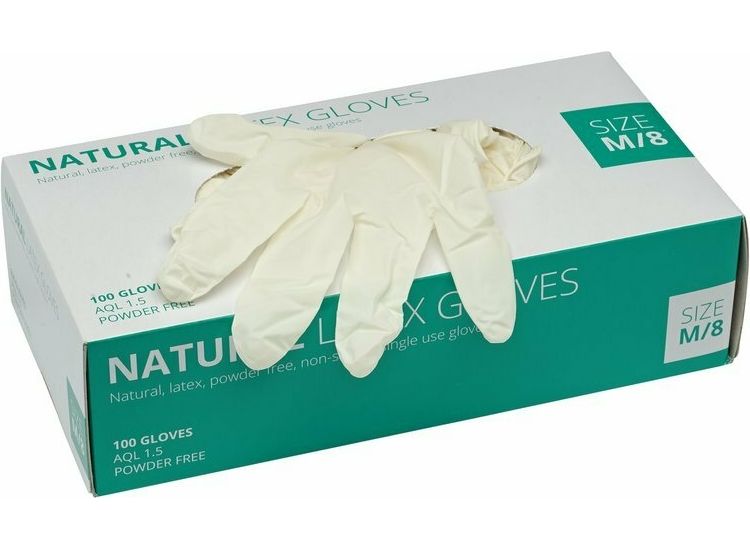 Draper 30929 Latex Gloves, Size Medium, White (Box of 100)