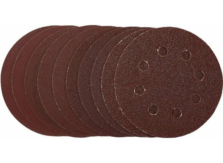 Draper 53510 Sanding Discs, 115mm, Hook &amp; Loop, Assorted Grit, (Pack of 10)