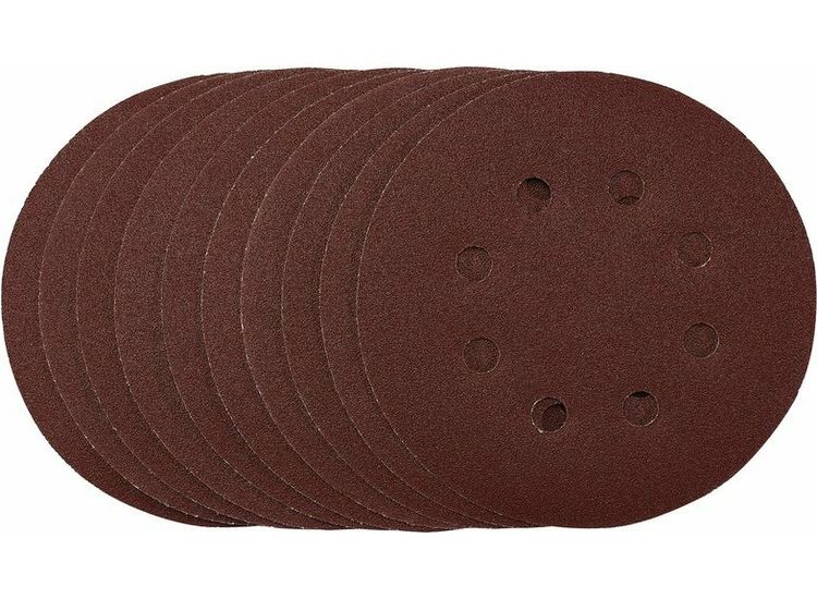 Draper 54756 Sanding Discs, 125mm, Hook &amp; Loop, 120 Grit, (Pack of 10)