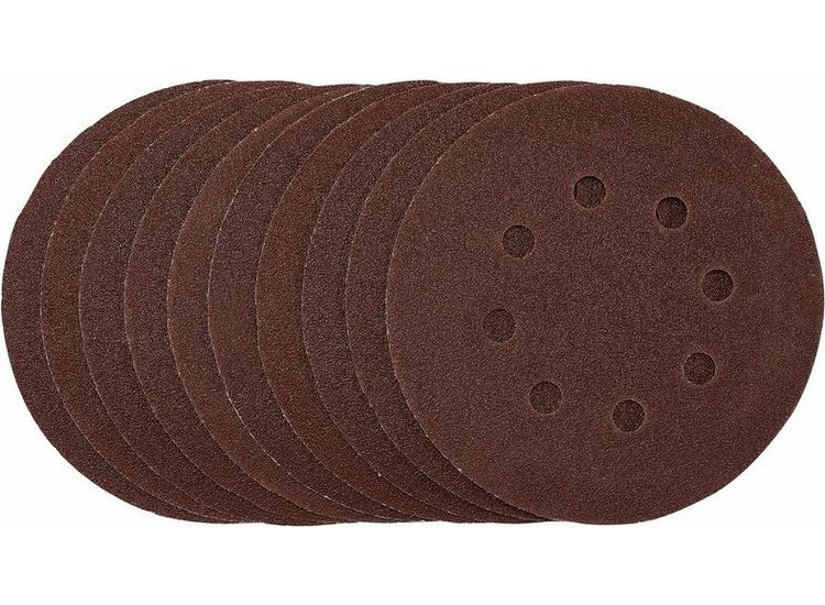 Draper 54755 Sanding Discs, 125mm, Hook &amp; Loop, 80 Grit, (Pack of 10)