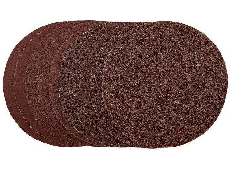 Draper 55069 Sanding Discs, 150mm, Hook &amp; Loop, Assorted Grit, (Pack of 10)