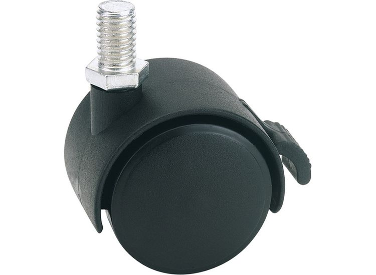Draper 65465 Twin Nylon Bolt Castor with Brake, 40mm Diameter, S.W.L. 25kg
