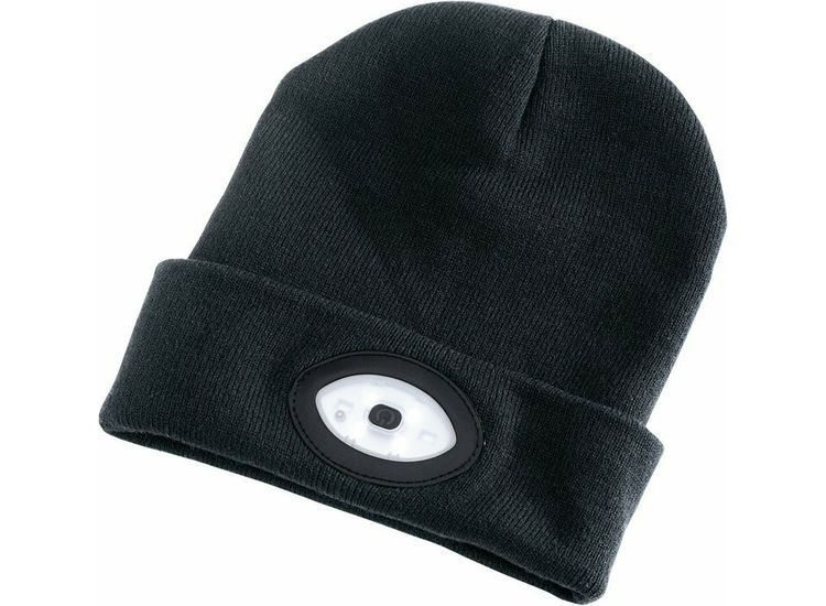 Draper 99521 Beanie Hat with Rechargeable Torch, One Size, 1W, 100 Lumens, Black