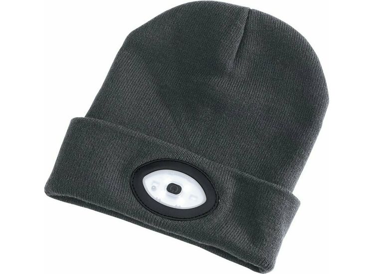 Draper 99522 Beanie Hat with Rechargeable Torch, One Size, 1W, 100 Lumens, Grey