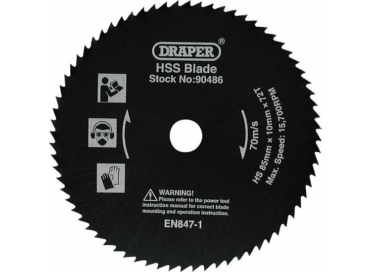 Draper 90486 HSS Saw Blade, 85mm