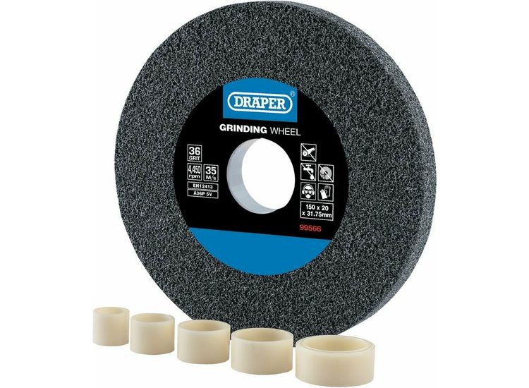 Draper 99566 Aluminium Oxide Bench Grinding Wheel, 150 x 20mm, 36g