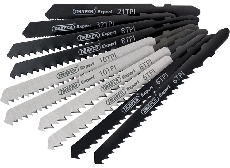 Draper 81736 Assorted HSS &amp; HCS Jigsaw Blade Set (10 Piece)