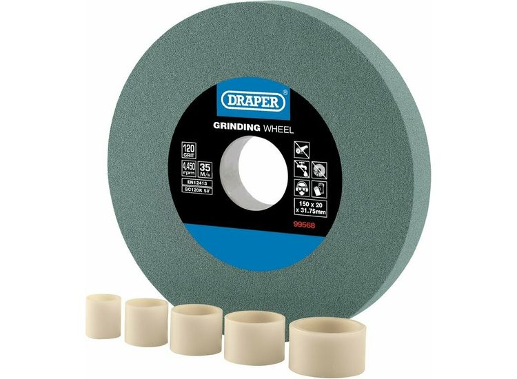 Draper 99568 Silicon Carbide Bench Grinding Wheel, 150 x 20mm, 120g
