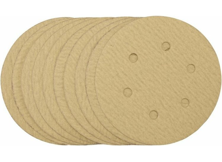 Draper 64240 Gold Sanding Discs with Hook &amp; Loop, 150mm, 180 Grit (Pack of 10)