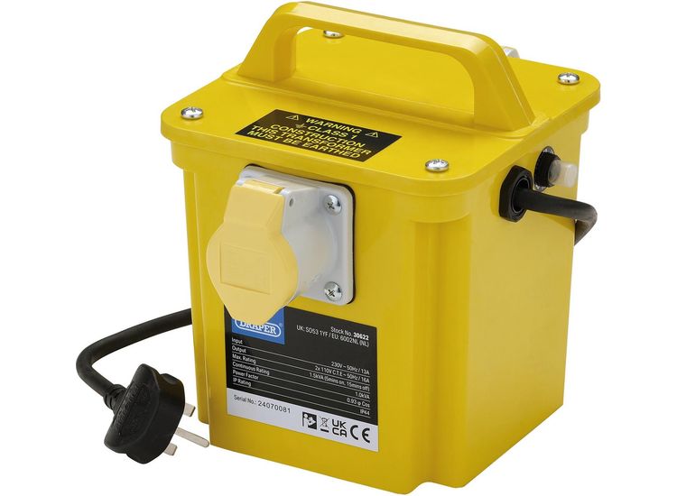 Draper 30622 110V Portable Transformer, 1.5kVA