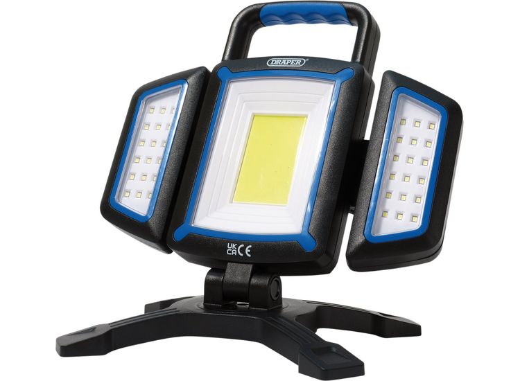 Draper 23848 COB SMD Rechargeable Work Light and Powerbank, 18W, 2000 Lumens, USB-C Cable Supplied