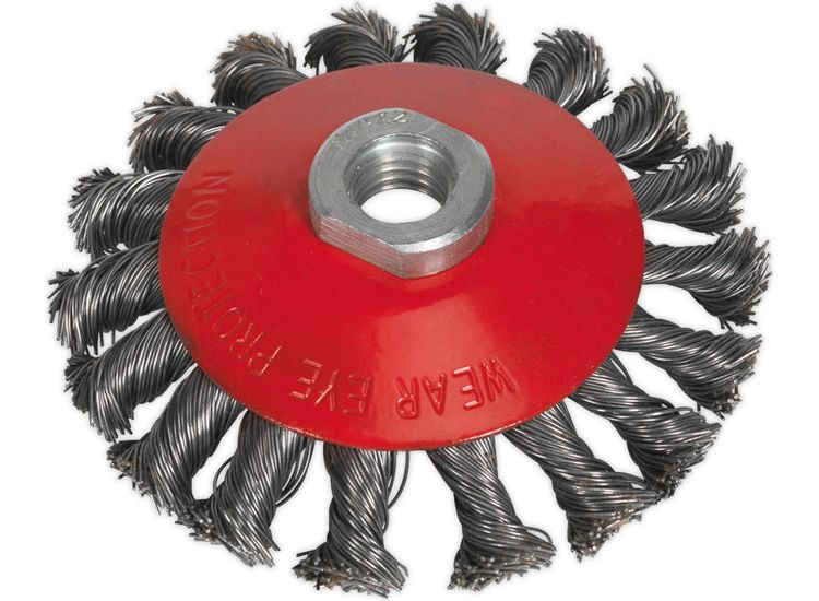 Sealey CWB101 Conical Wire Brush &amp;#8709;100mm M14 x 2mm