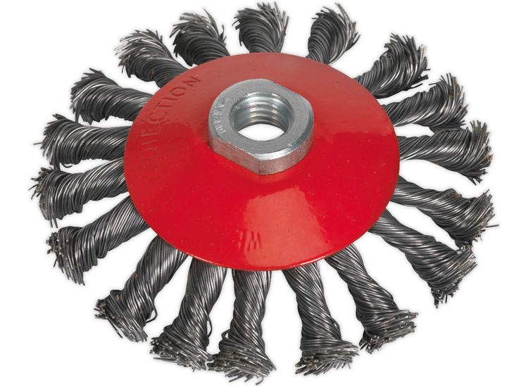 Sealey CWB115 Conical Wire Brush &amp;#8709;115mm M14 x 2mm