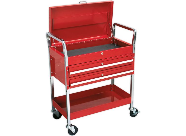 Sealey CX1042D Trolley 2-Level Heavy-Duty with Lockable Top &amp; 2 Drawers