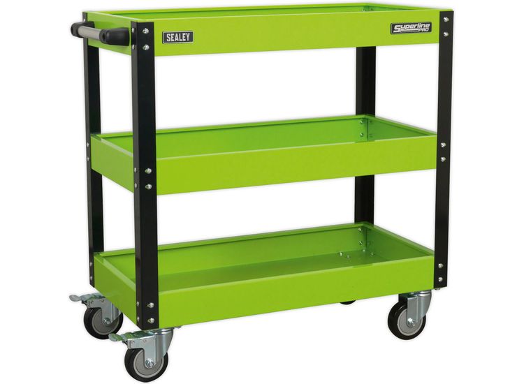 Sealey CX110HV Workshop Trolley 3-Level Heavy-Duty - Hi-Vis Green