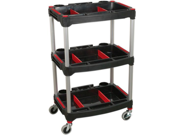 Sealey CX313 Workshop Trolley 3-Level Composite with Parts Storage