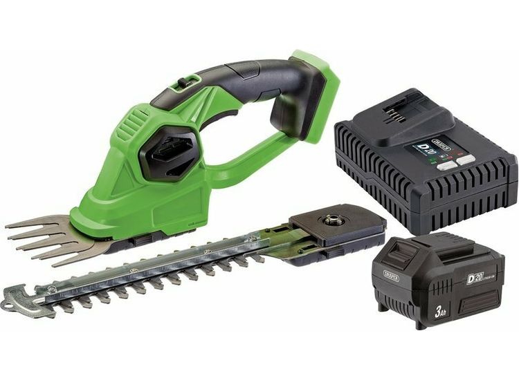 Draper 94594 D20 20V 2-in-1 Grass and Hedge Trimmer with Battery and Fast Charger