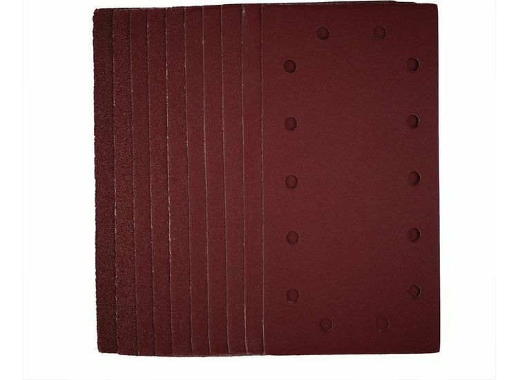 Draper 55866 1/2 Sanding Sheets with Hook and Loop, 115 x 230mm, Assorted Grit (Pack of 10)