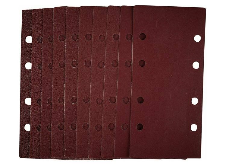 Draper 55066 1/3 Sanding Sheets with Hook and Loop, 93 x 190mm, Assorted Grit (Pack of 10)