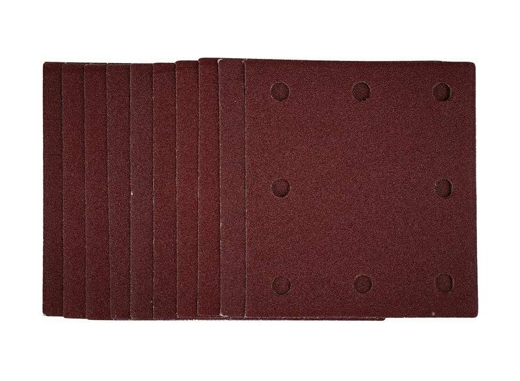 Draper 52390 1/4 Sanding Sheets with Hook and Loop, 115 x 105mm, 80 Grit (Pack of 10)