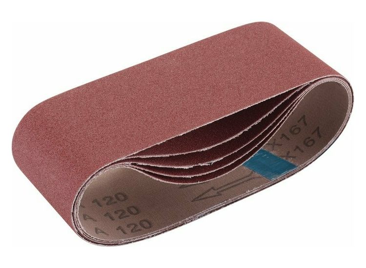 Draper 09235 Cloth Sanding Belt, 75 x 457mm, 120 Grit (Pack of 5)