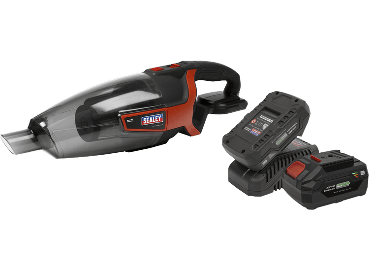 Sealey CP20VCVKIT Cordless Handheld Vacuum Cleaner 650ml 20V Kit - 2 Batteries