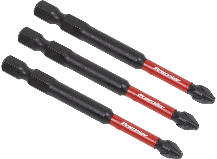 Sealey AK8258 Pozi #2 Impact Power Tool Bits 75mm - 3pc