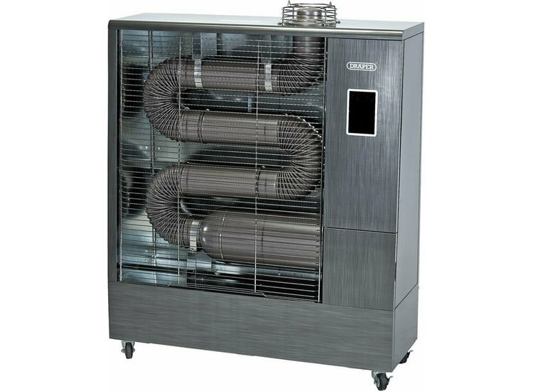 Draper 18070 230V Far Infrared Diesel Heater with Flue Kit, 51,500 BTU/15.1kW