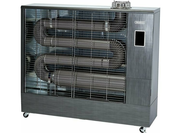 Draper 18104 230V Far Infrared Diesel Heater with Flue Kit, 67,500 BTU/19.8kW