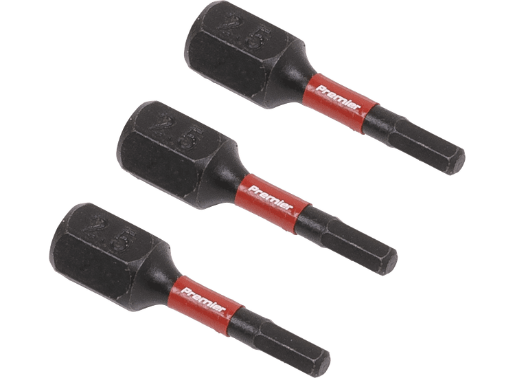 Sealey AK8210 Hex 2.5mm Impact Power Tool Bits 25mm - 3pc