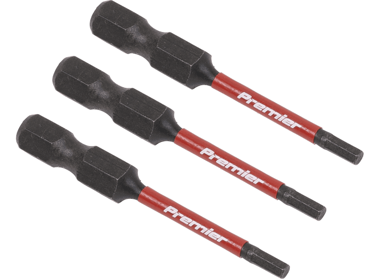 Sealey AK8235 Hex 2.5mm Impact Power Tool Bits 50mm - 3pc