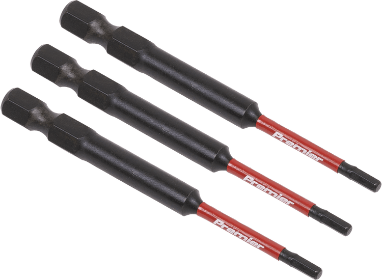 Sealey AK8260 Hex 2.5mm Impact Power Tool Bits 75mm - 3pc