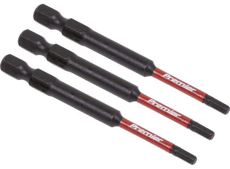 Sealey AK8261 Hex 3mm Impact Power Tool Bits 75mm - 3pc