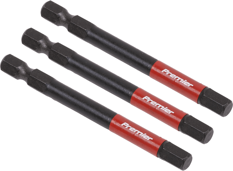 Sealey AK8264 Hex 6mm Impact Power Tool Bits 75mm - 3pc