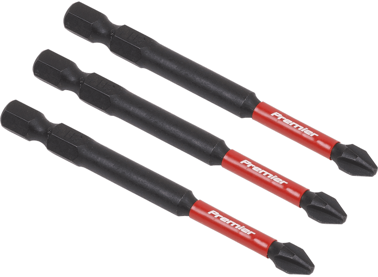 Sealey AK8255 Phillips #2 Impact Power Tool Bits 75mm - 3pc