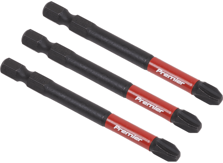 Sealey AK8256 Phillips #3 Impact Power Tool Bits 75mm - 3pc
