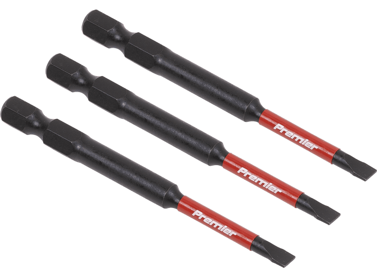 Sealey AK8251 Slotted 4.5mm Impact Power Tool Bits 75mm - 3pc