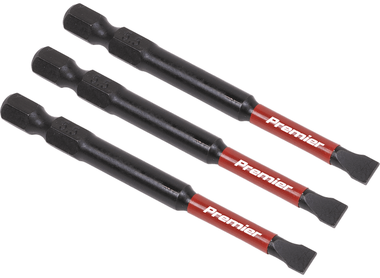 Sealey AK8252 Slotted 5.5mm Impact Power Tool Bits 75mm - 3pc