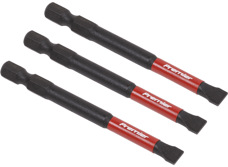 Sealey AK8253 Slotted 6.5mm Impact Power Tool Bits 75mm - 3pc