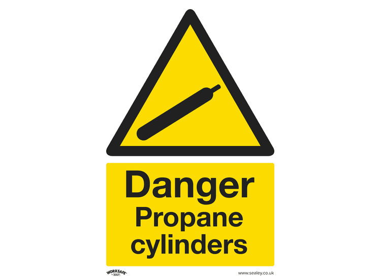 Sealey SS62P1 Warning Safety Sign - Danger Propane Cylinders - Rigid Plastic