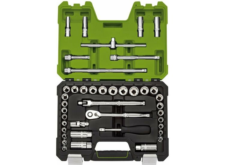 Draper 04464 Draper Expert Combined MM/AF Socket Set, 3/8" Sq. Dr., Green (41 Piece)