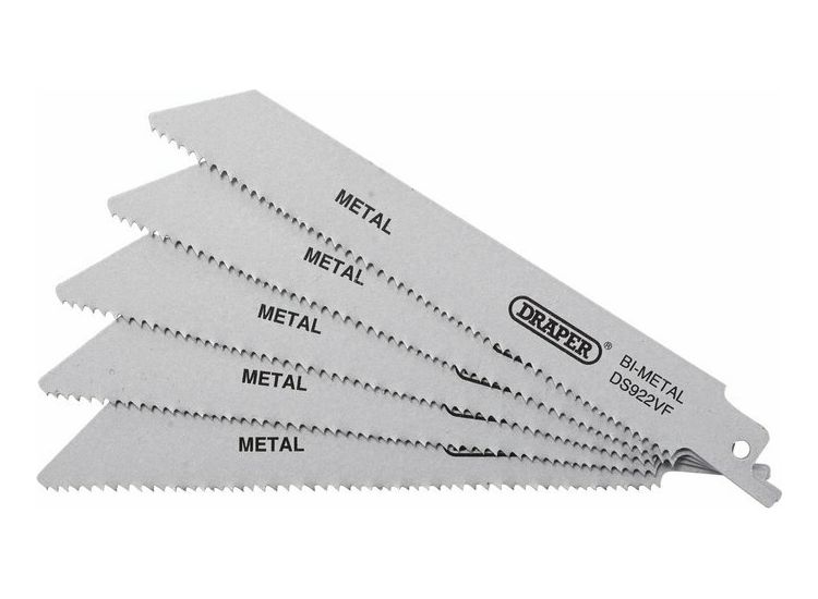 Draper 43463 Bi-metal Reciprocating Saw Blades for Metal, 150mm, 10-14tpi (Pack of 5)