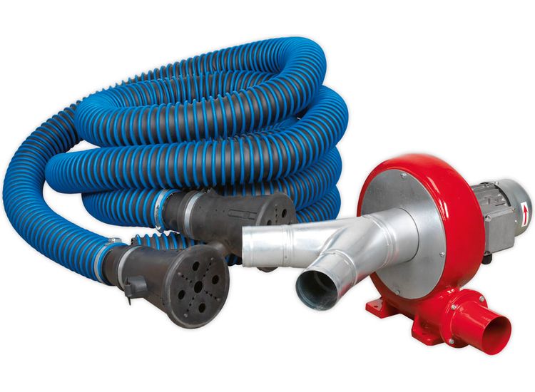 Sealey EFS102 Exhaust Fume Extraction System 230V - 370W - Twin Duct