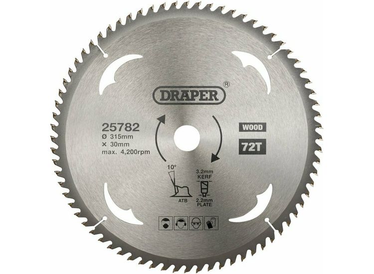 Draper 25782 TCT Circular Saw Blade for Wood, 315 x 30mm, 72T