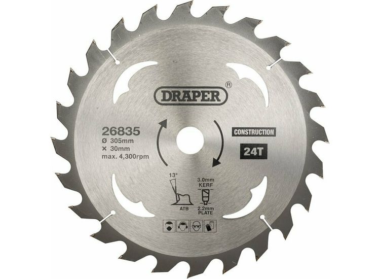 Draper 26835 TCT Construction Circular Saw Blade, 305 x 30mm, 24T