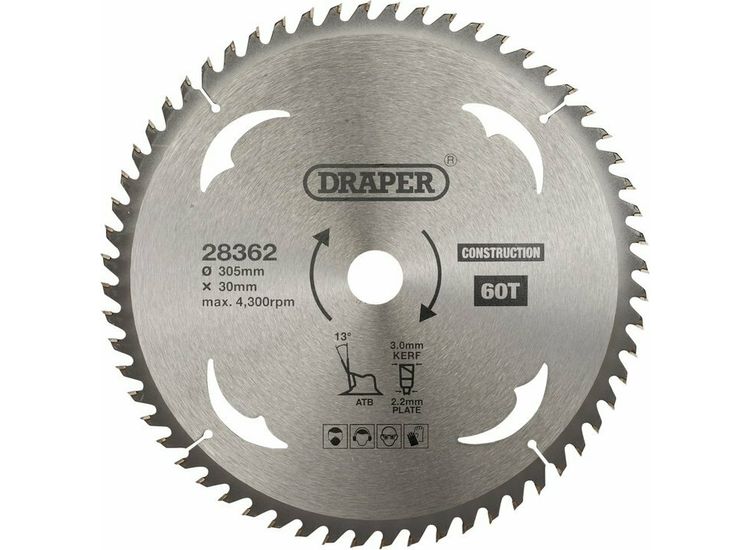 Draper 28362 TCT Construction Circular Saw Blade, 305 x 30mm, 60T
