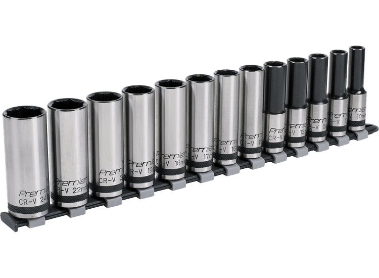 Sealey AK2745B Socket Set 13pc 1/2"Sq Drive Deep Lock-On™ 6pt Metric - Black Series